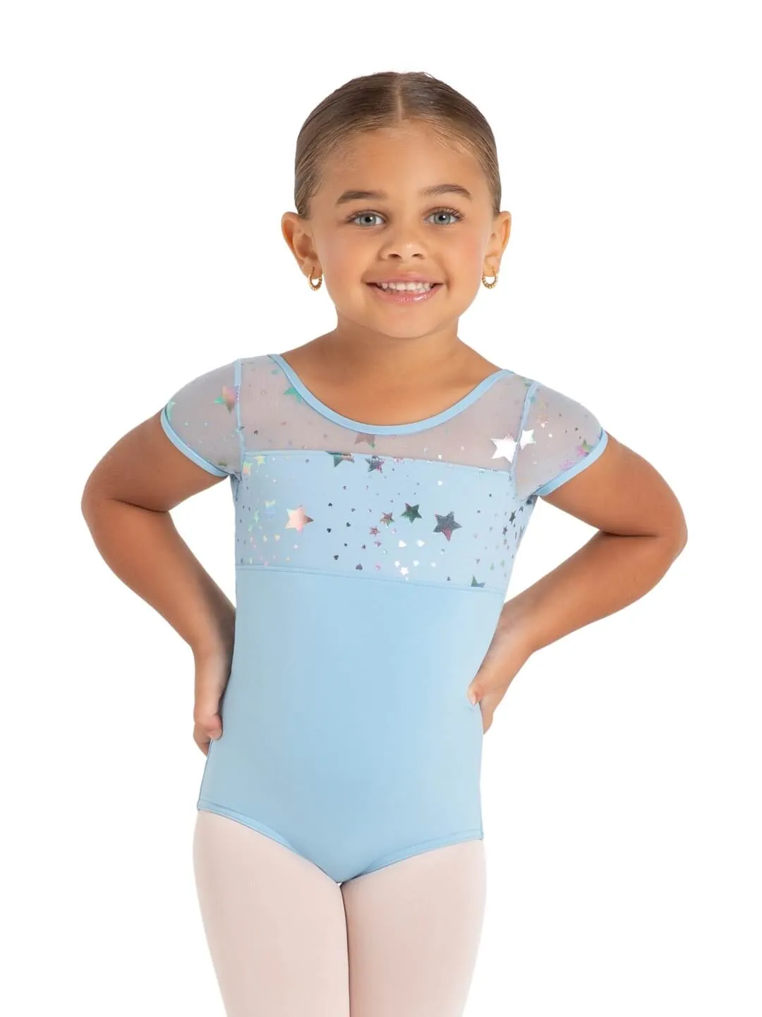 Star Struck Galaxy Short Sleeve Leotard - Girls sold by Capezio