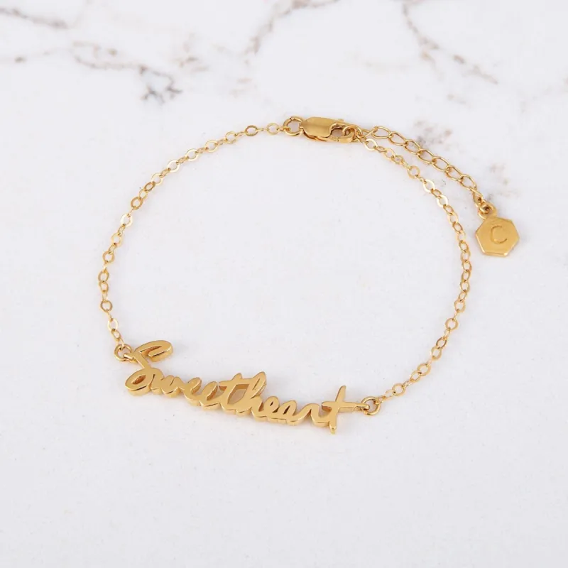 Custom Handwriting Bracelet sold by Capsul Jewelry