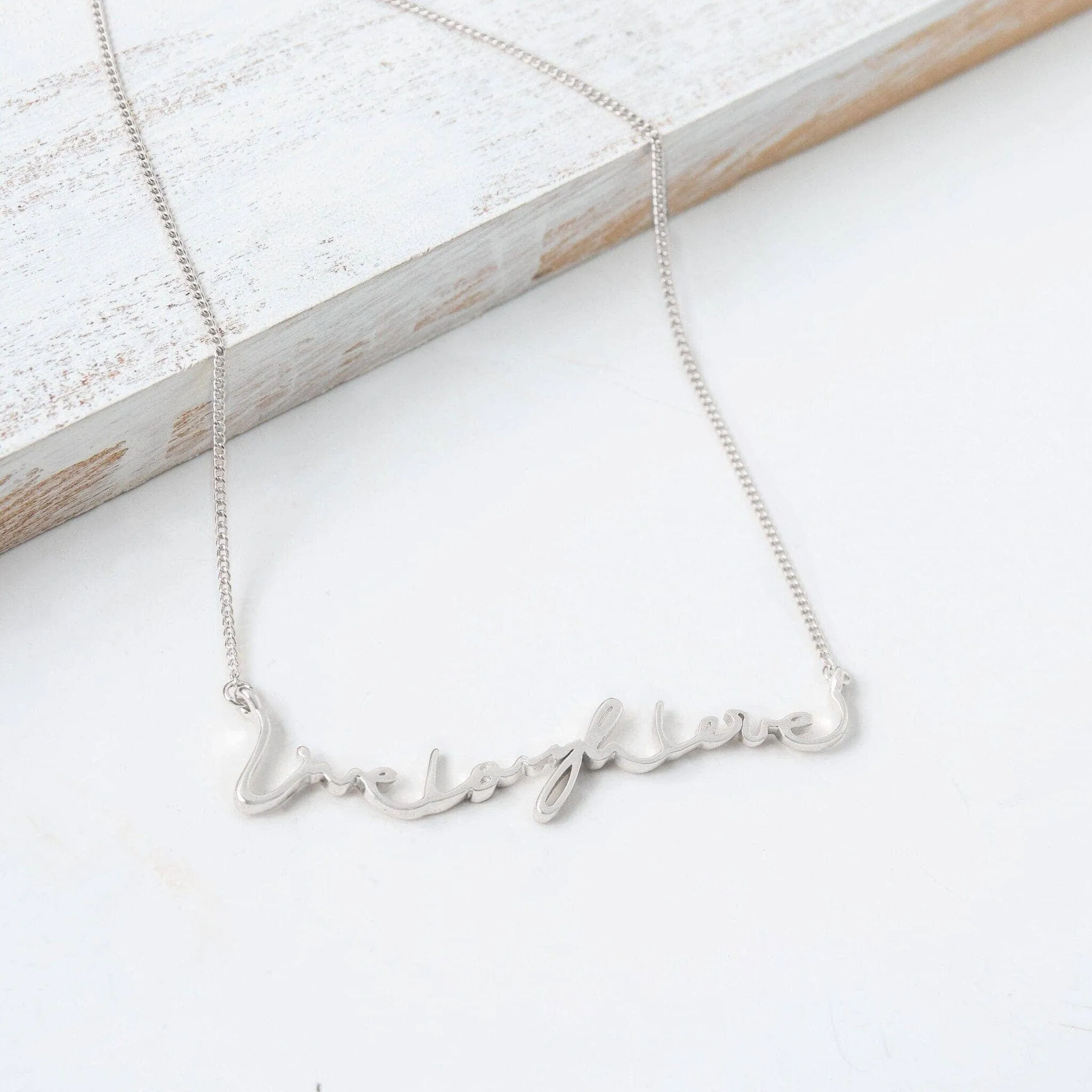 Sterling Silver Live Laugh Love Signature Necklace sold by Capsul Jewelry product image thumbnail 5