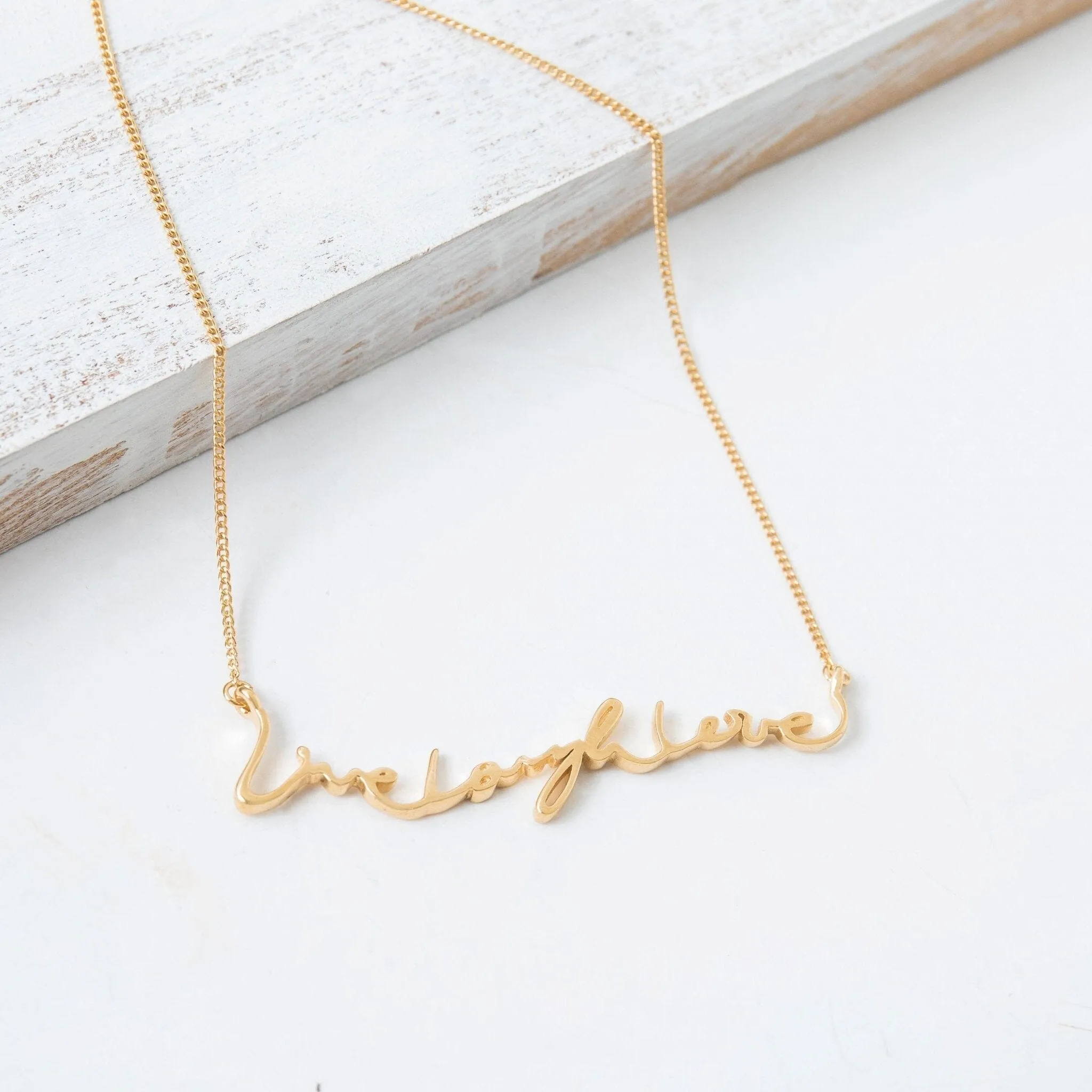 Sterling Silver Live Laugh Love Signature Necklace sold by Capsul Jewelry