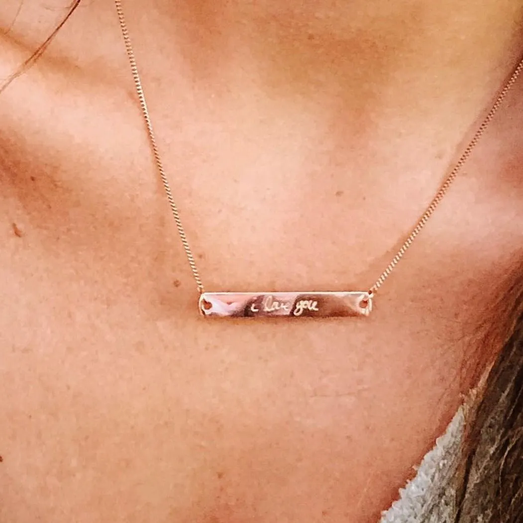 Custom Engravable Horizontal Bar Necklace sold by Capsul Jewelry product image thumbnail 5