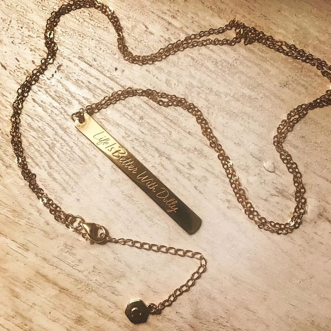 Custom Vertical Bar Necklace sold by Capsul Jewelry product image thumbnail 4