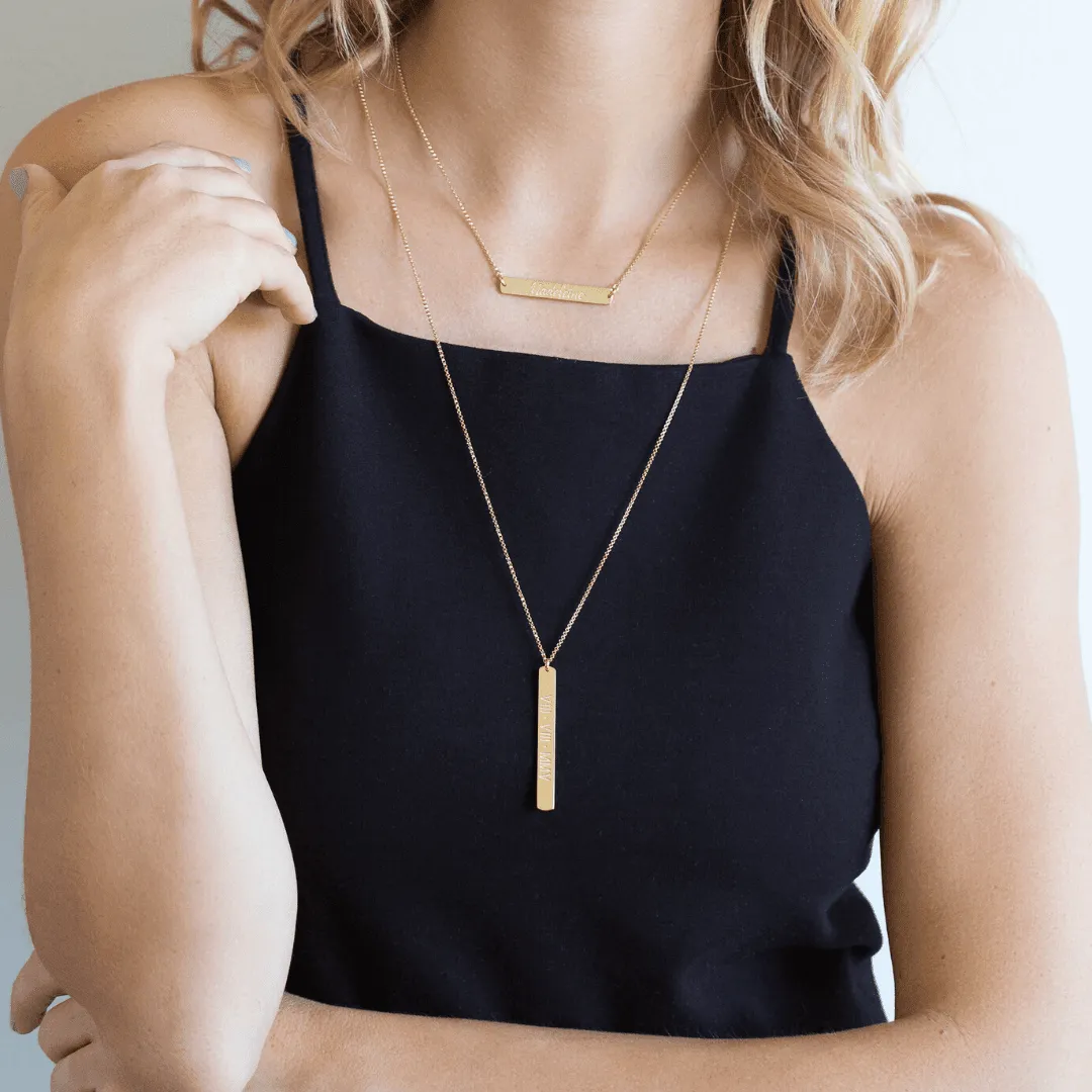 Custom Vertical Bar Necklace sold by Capsul Jewelry product image thumbnail 3
