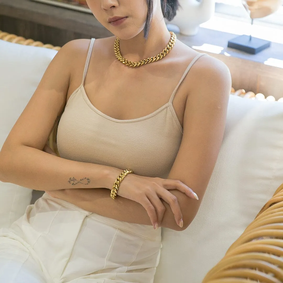 12mm Wide Classic Havana Cuban Chain Bracelet sold by Capsul Jewelry product image thumbnail 4
