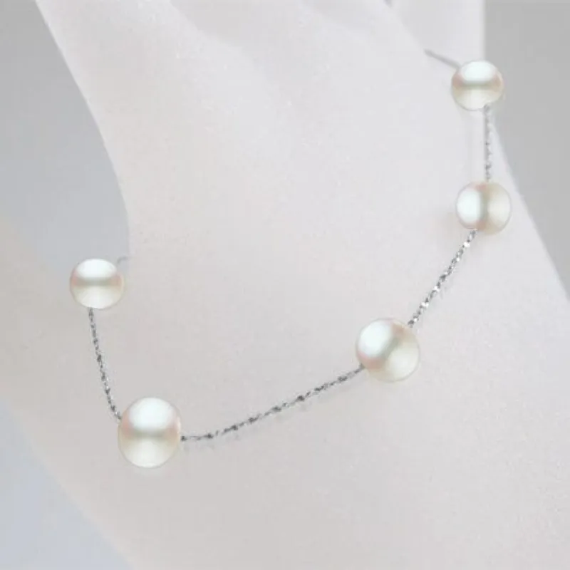7 mm 7-8" Sterling Silver Pearl By the Yard Bracelet sold by Capsul Jewelry