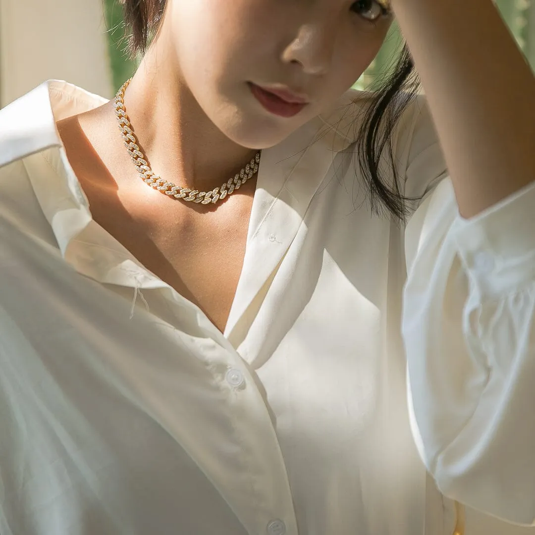 8mm Iced CZ Diamond Cuban Necklace sold by Capsul Jewelry product image thumbnail 4