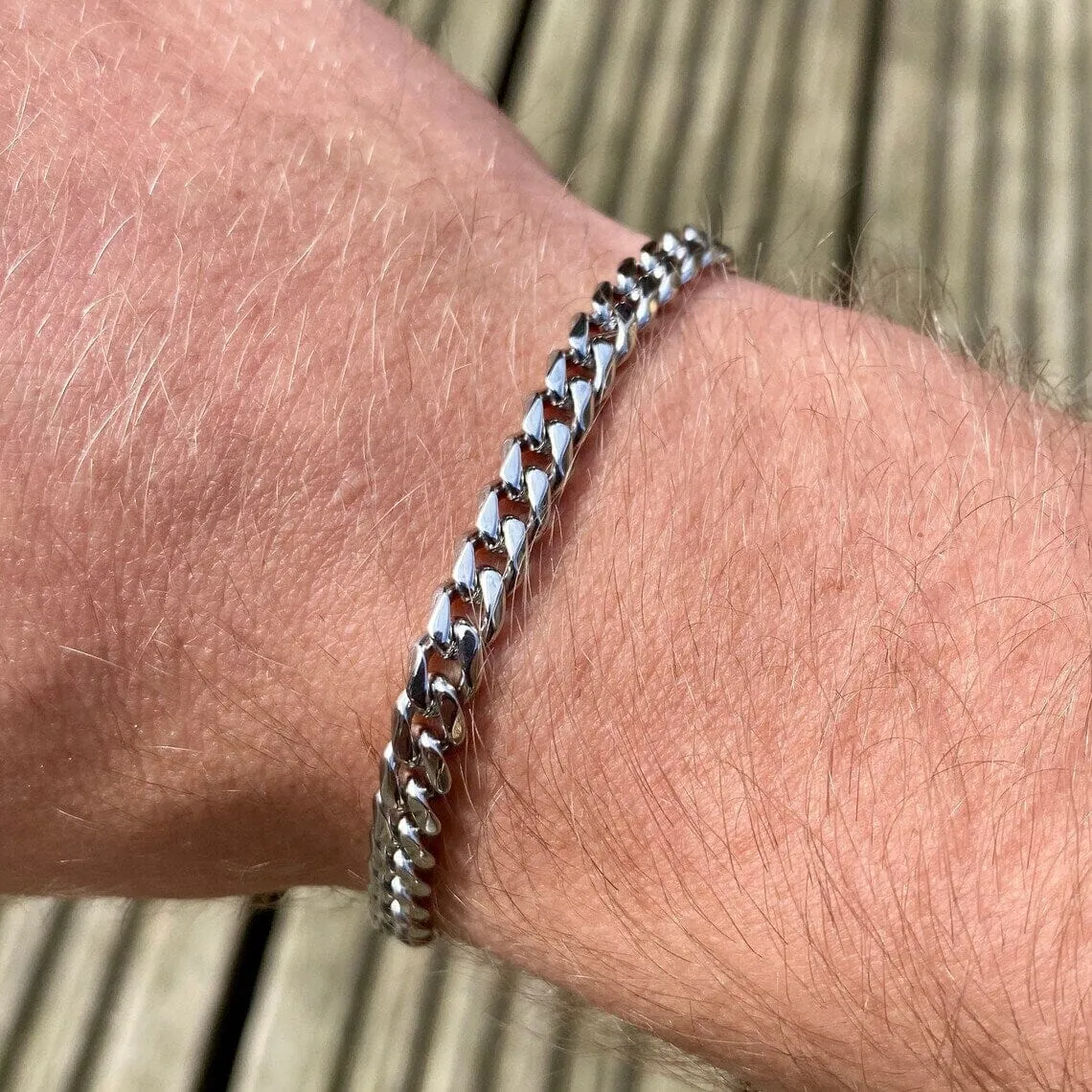 5mm Thin Classic Havana Cuban Chain Bracelet sold by Capsul Jewelry product image thumbnail 3