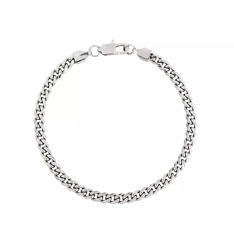 5mm Thin Classic Havana Cuban Chain Bracelet sold by Capsul Jewelry