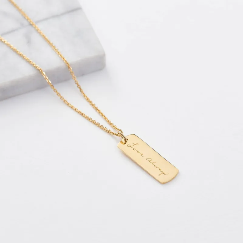 Custom Handwriting ID Necklace sold by Capsul Jewelry