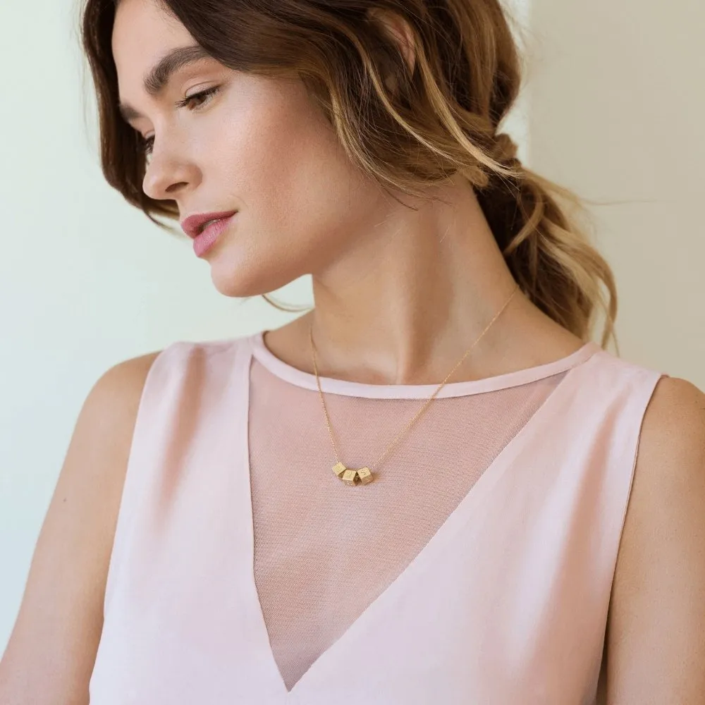 Custom Block Necklace sold by Capsul Jewelry product image thumbnail 2