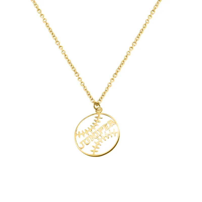 Custom Cutout Baseball Star Necklace made by Capsul Jewelry