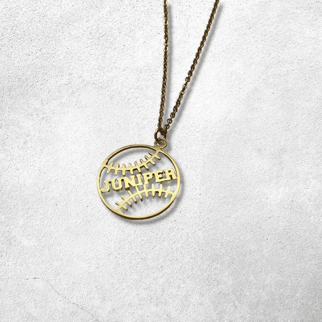 Custom Cutout Baseball Star Necklace sold by Capsul Jewelry product image thumbnail 2