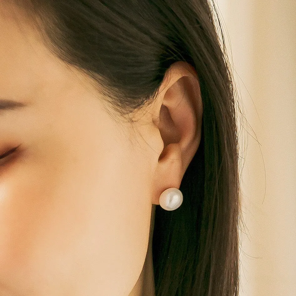 Sterling Silver Freshwater Pearl Stud Earrings sold by Capsul Jewelry product image thumbnail 2