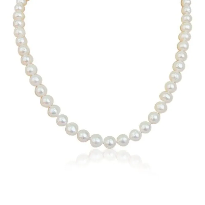 8 mm 16" Freshwater Pearl Necklace with Heart Toggle Clasp sold by Capsul Jewelry