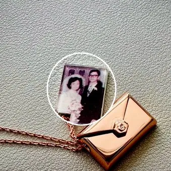Custom Photo Envelope Locket Necklace sold by Capsul Jewelry product image thumbnail 4