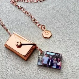 Custom Photo Envelope Locket Necklace sold by Capsul Jewelry product image thumbnail 5