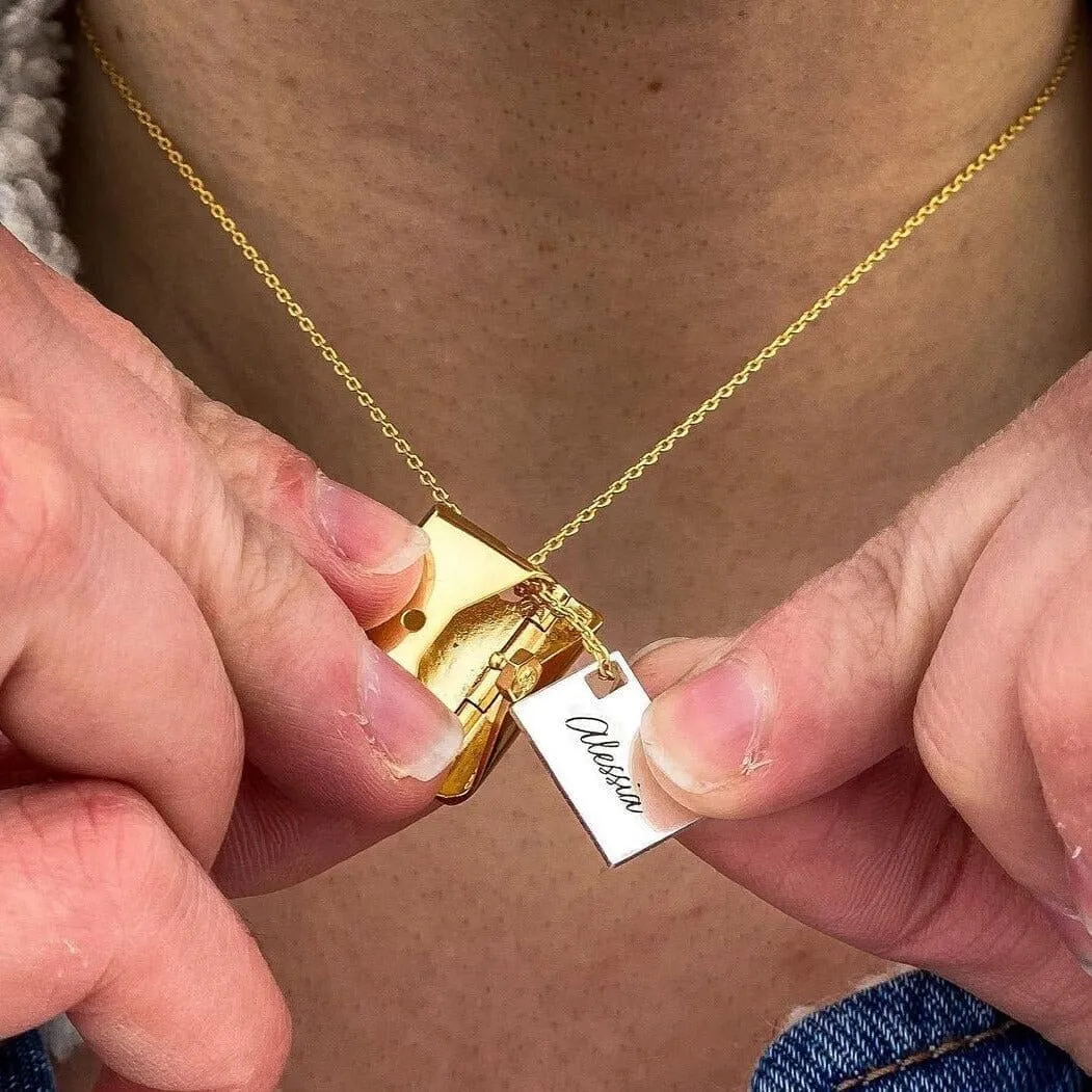 Custom Love Letter Envelope Necklace sold by Capsul Jewelry product image thumbnail 4