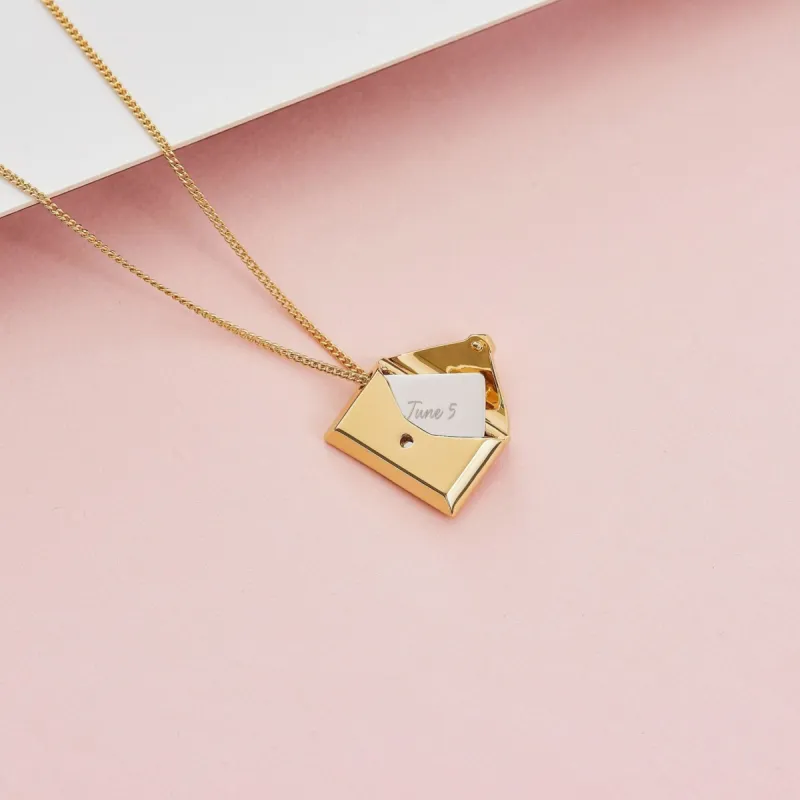 Custom Love Letter Envelope Necklace sold by Capsul Jewelry