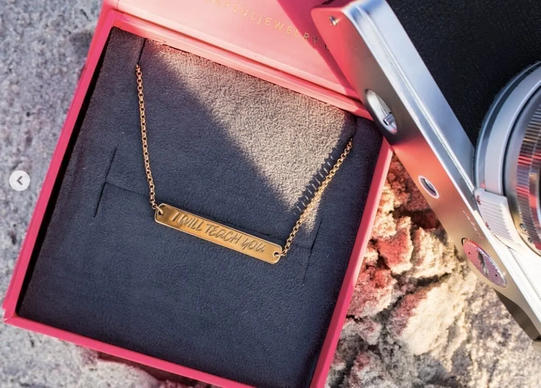 Custom Horizontal Bar Necklace sold by Capsul Jewelry product image thumbnail 4