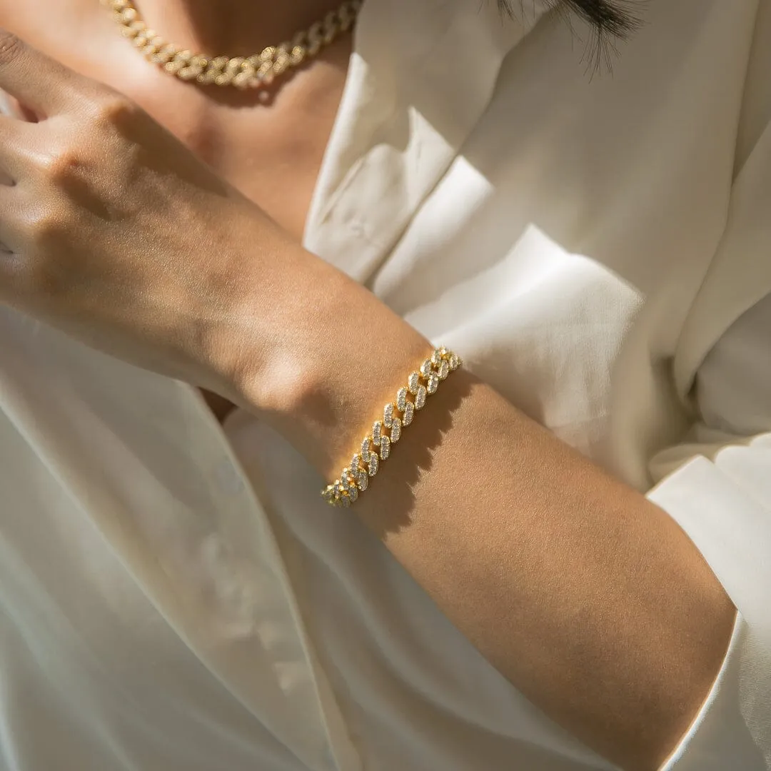 8mm Iced CZ Diamond Cuban Bracelet sold by Capsul Jewelry product image thumbnail 4