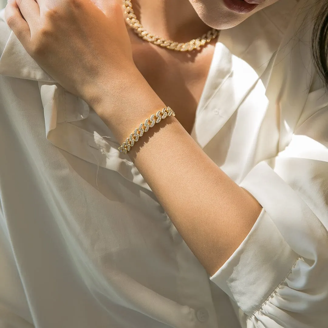 8mm Iced CZ Diamond Cuban Bracelet sold by Capsul Jewelry product image thumbnail 3