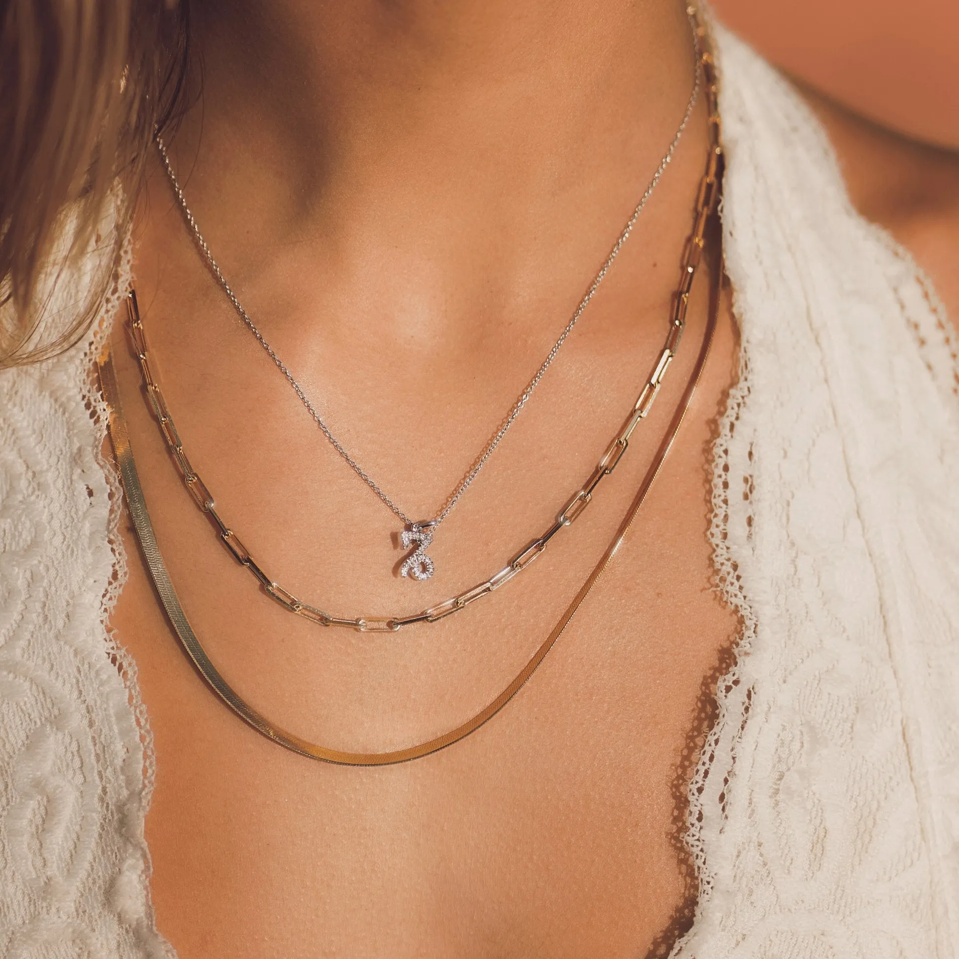 Sterling Silver Herringbone Chain Necklace sold by Capsul Jewelry product image thumbnail 4