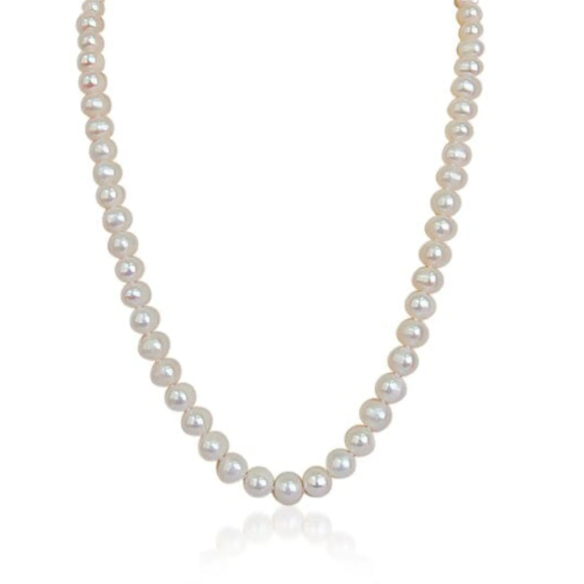 8 mm Sterling Silver Freshwater Pearl Necklace sold by Capsul Jewelry