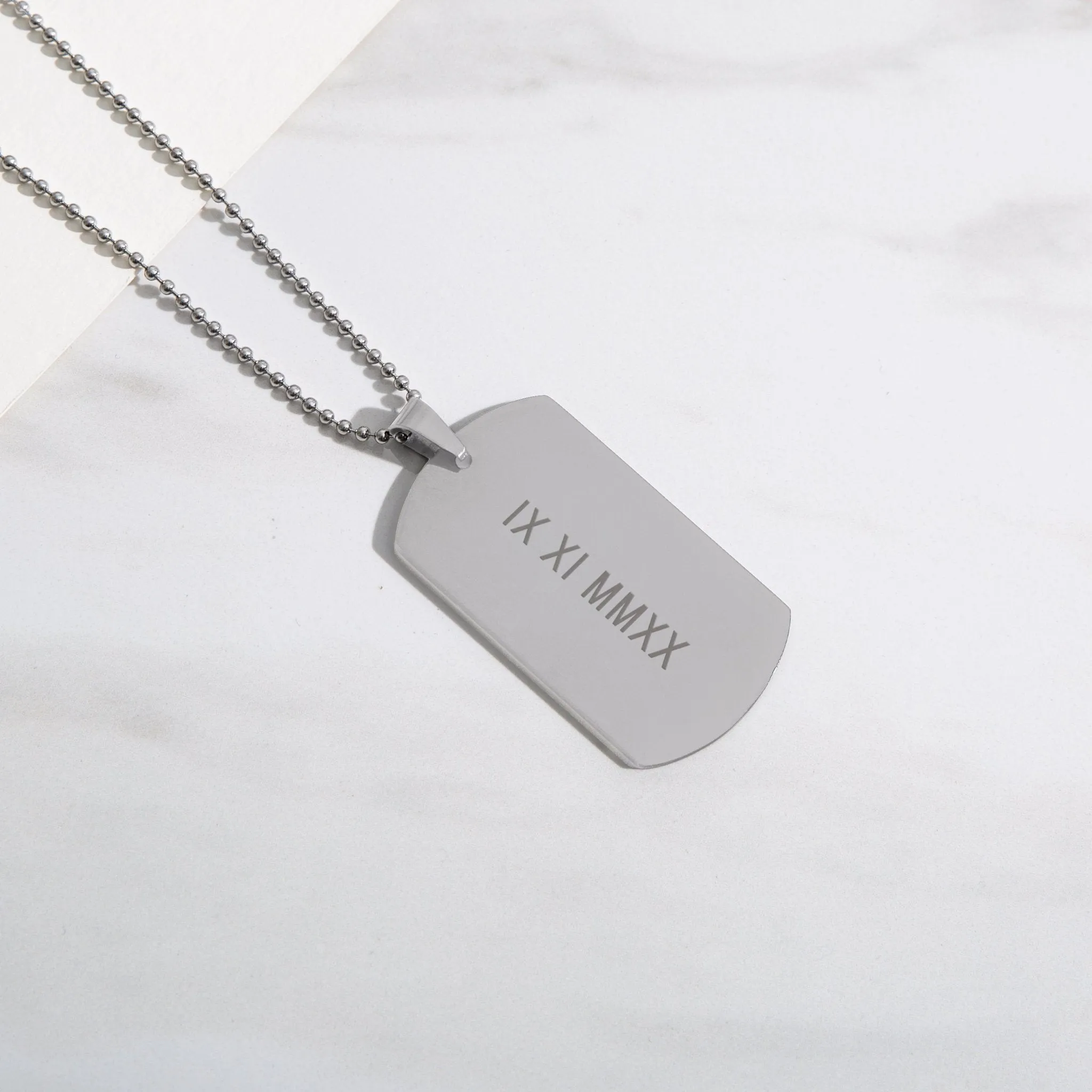 Custom Dog Tag Necklace sold by Capsul Jewelry product image thumbnail 5