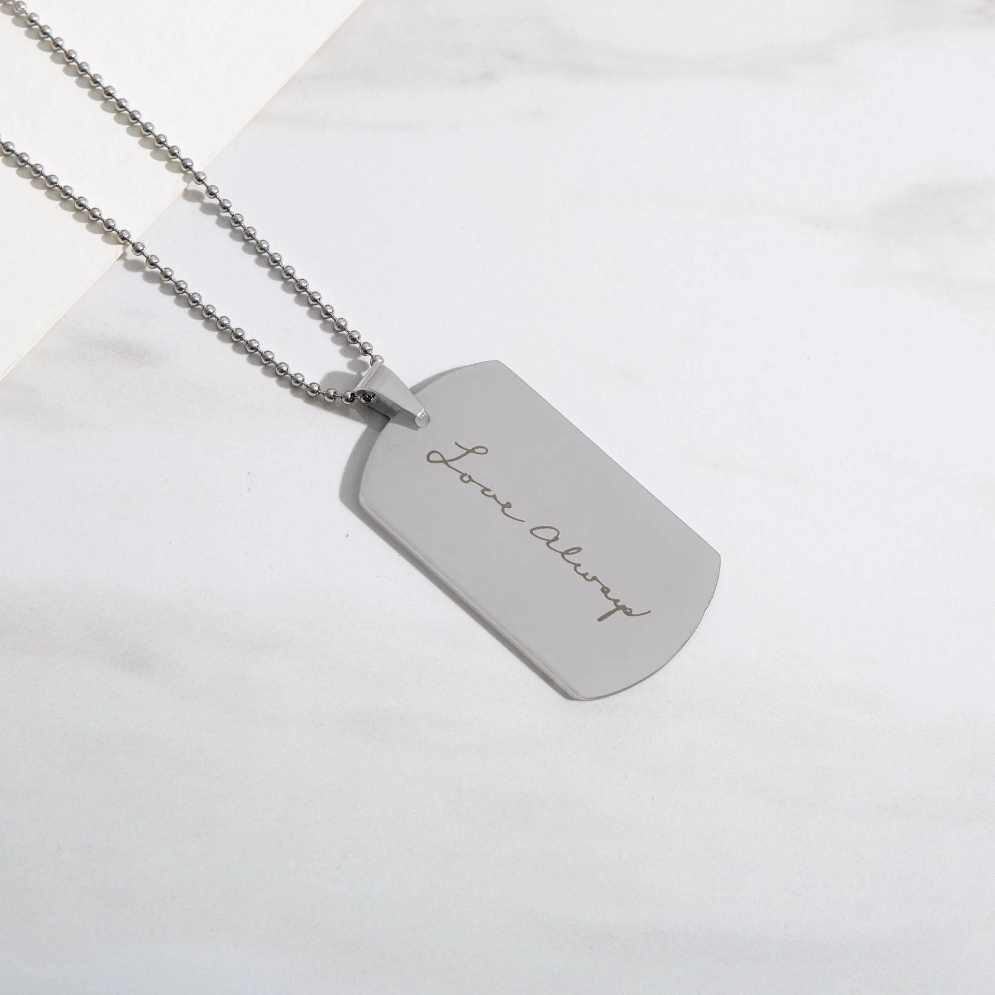 Custom Dog Tag Necklace sold by Capsul Jewelry product image thumbnail 4