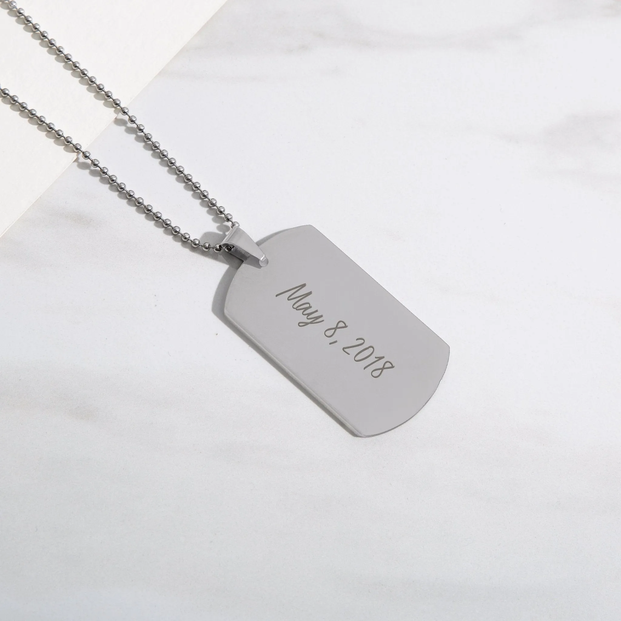 Custom Dog Tag Necklace sold by Capsul Jewelry