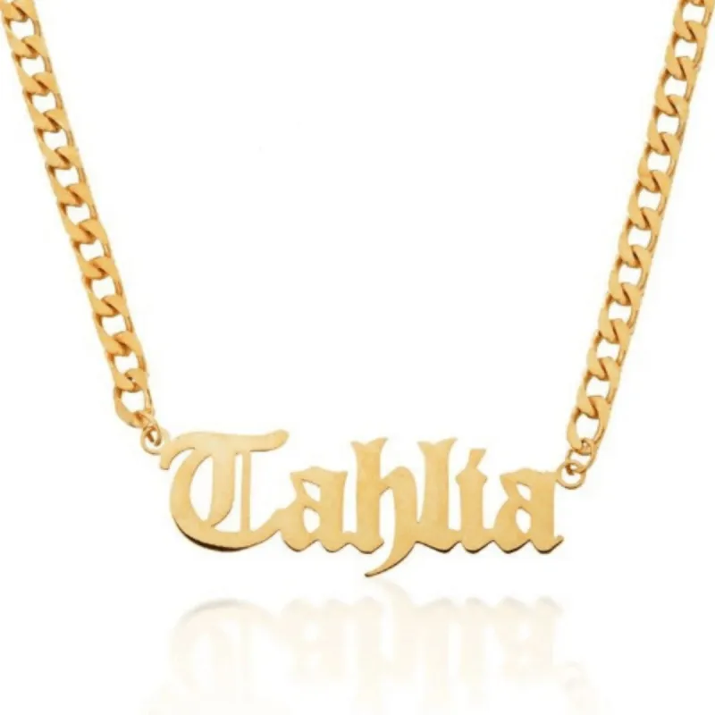 Personalized Cuban Chain Name Necklace - "The Miranda" sold by Capsul Jewelry