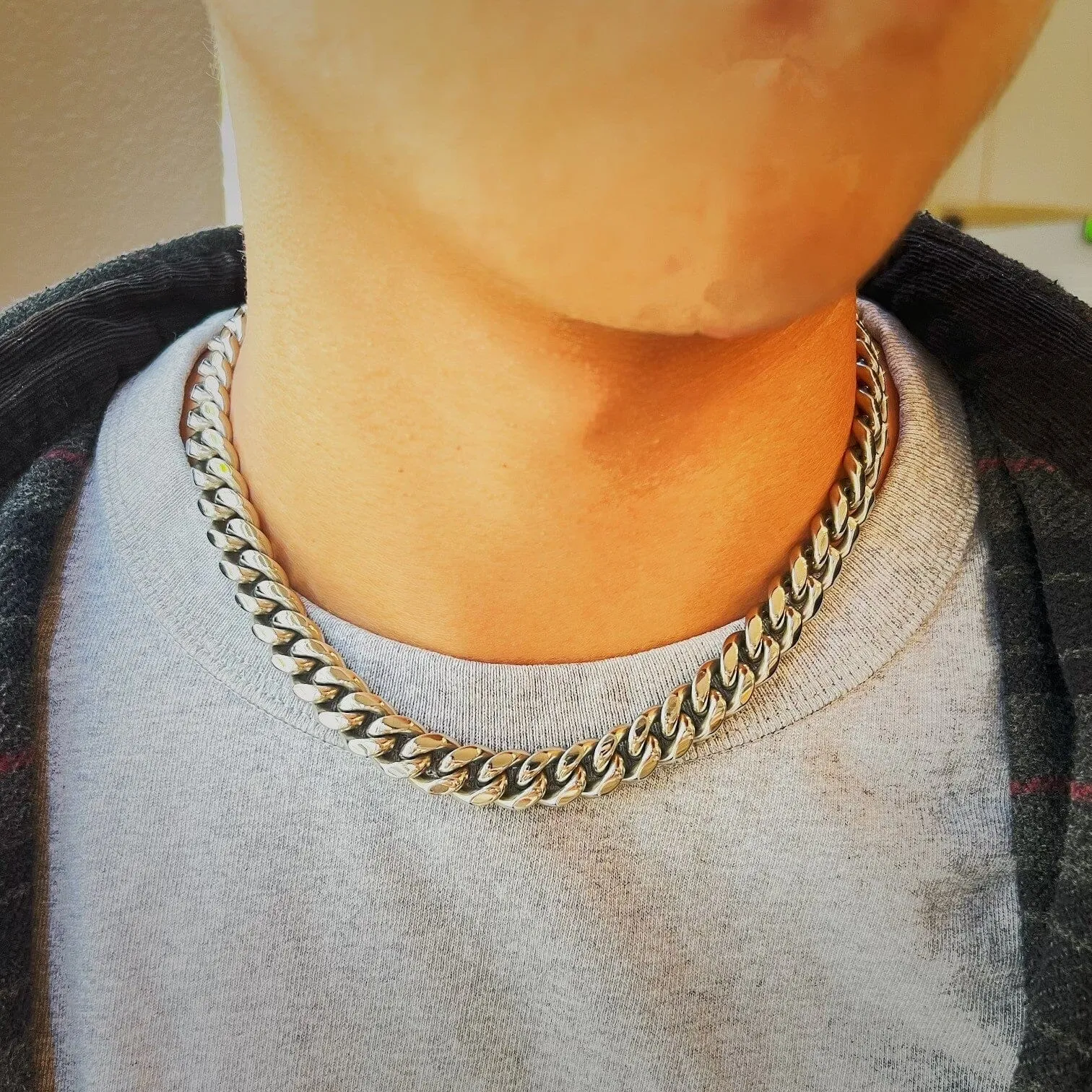 12mm Wide Classic Havana Cuban Chain Necklace sold by Capsul Jewelry product image thumbnail 2