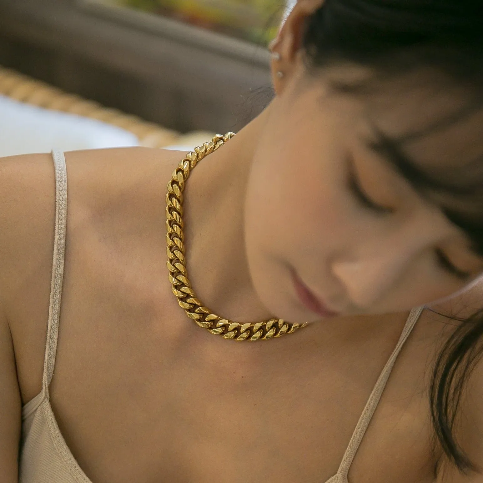 12mm Wide Classic Havana Cuban Chain Necklace sold by Capsul Jewelry product image thumbnail 3