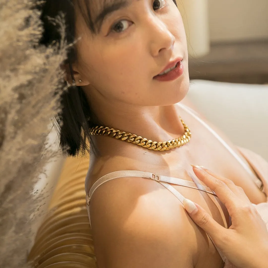 12mm Wide Classic Havana Cuban Chain Necklace sold by Capsul Jewelry product image thumbnail 4