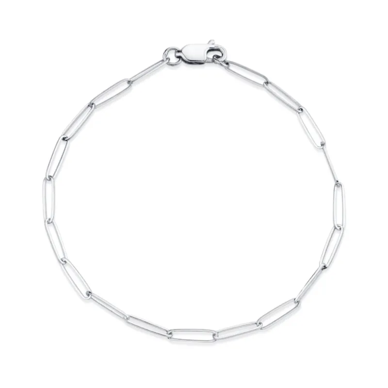 Sterling Silver Small Paperclip Chain Bracelet made by Capsul Jewelry