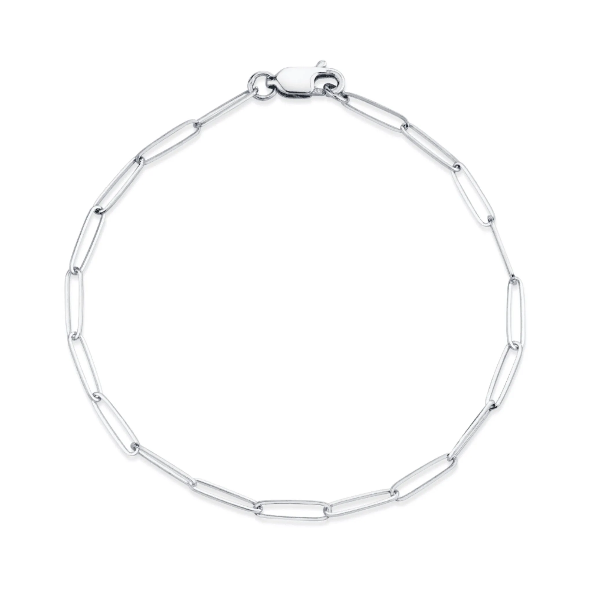 Sterling Silver Small Paperclip Chain Bracelet sold by Capsul Jewelry
