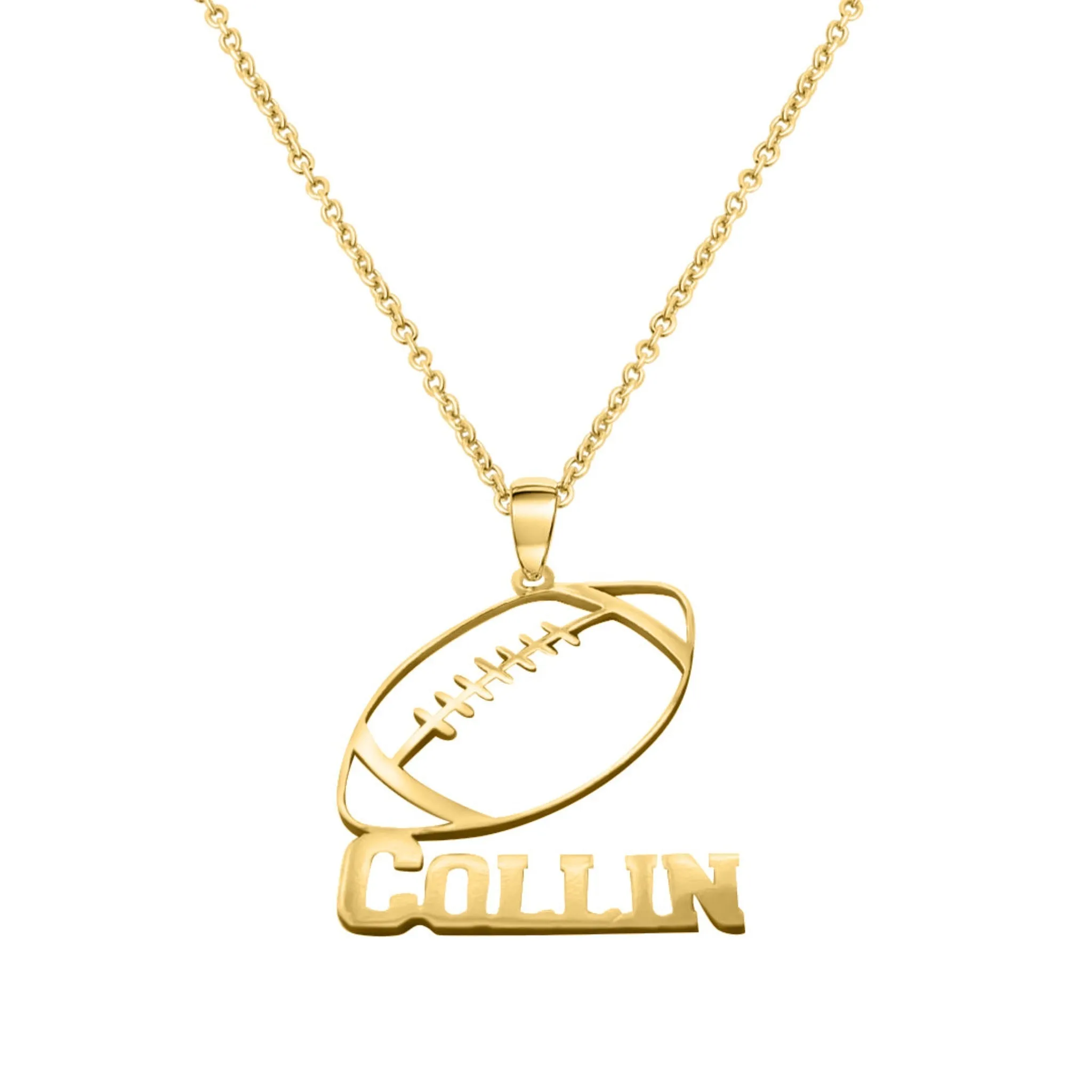 Custom Cutout Football Star Necklace sold by Capsul Jewelry product image thumbnail 3