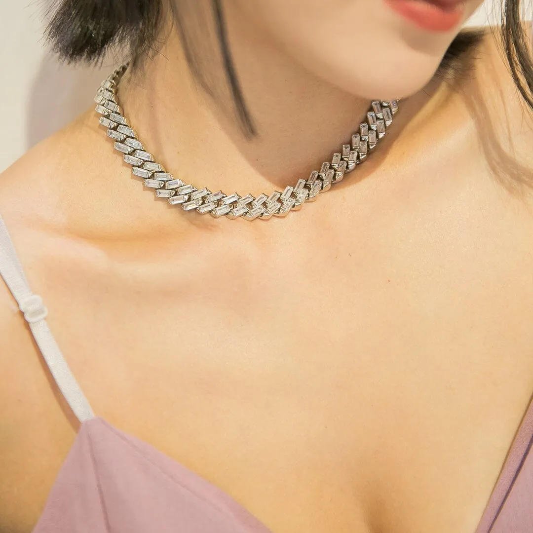 12mm Iced Baguette CZ Diamond Cuban Necklace sold by Capsul Jewelry product image thumbnail 2