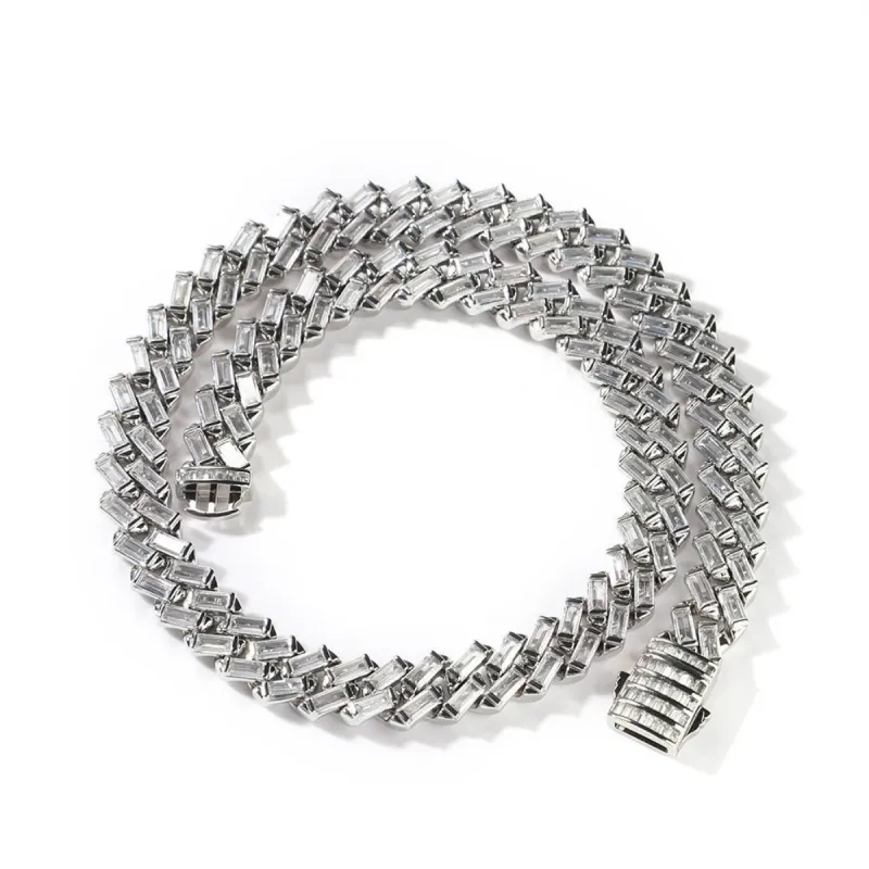 12mm Iced Baguette CZ Diamond Cuban Necklace sold by Capsul Jewelry