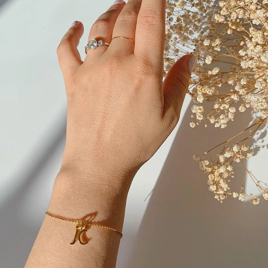 Sterling Silver Alphabet Initials Charms Bracelet sold by Capsul Jewelry product image thumbnail 3