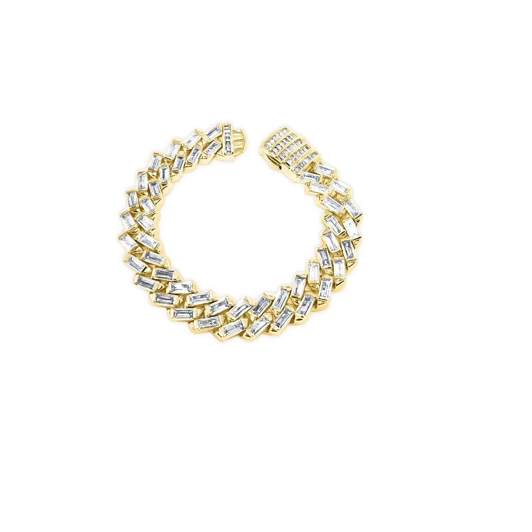 12mm Iced Baguette CZ Diamond Cuban Bracelet sold by Capsul Jewelry product image thumbnail 3