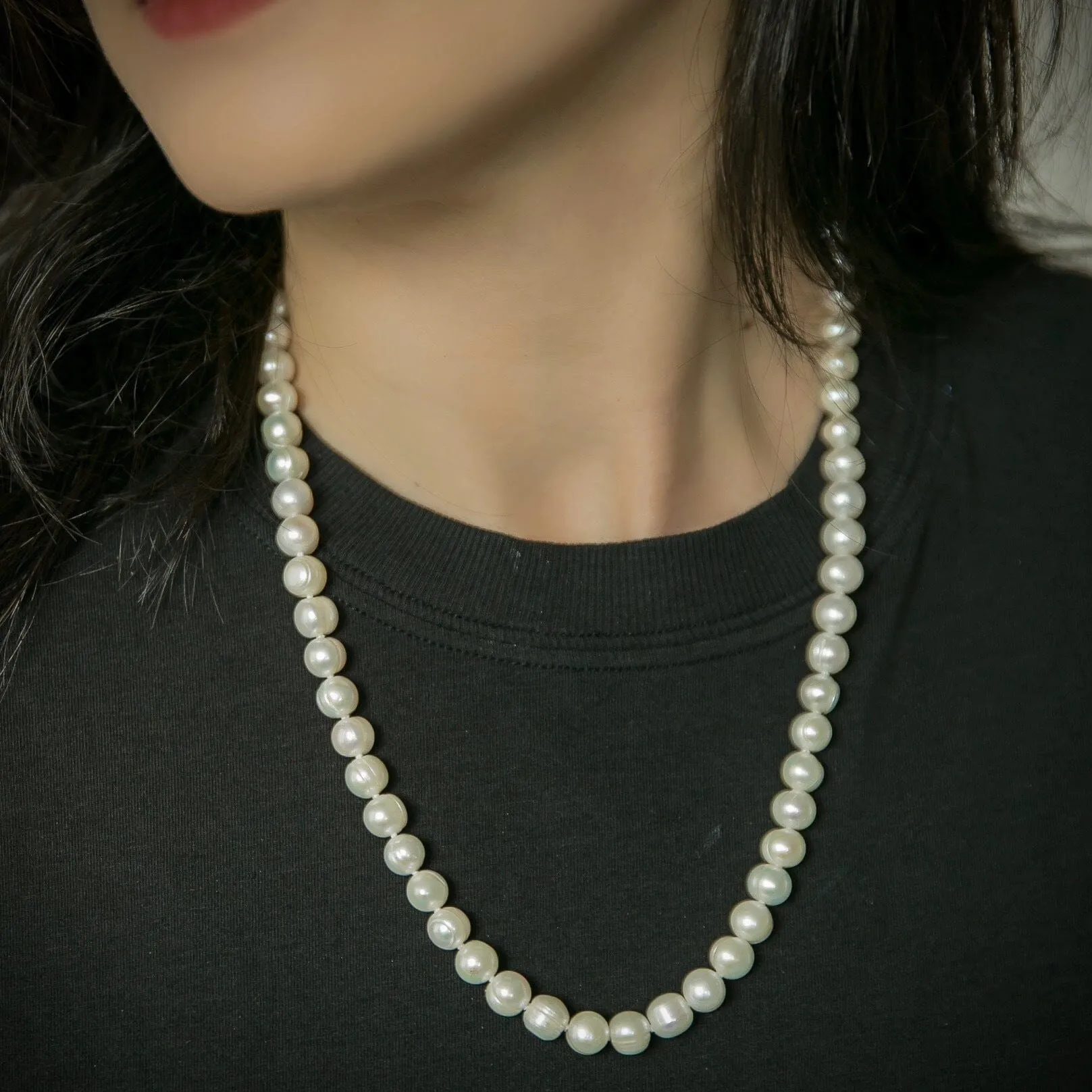 8 mm Classic Freshwater Pearl Necklace with Magnetic Clasp sold by Capsul Jewelry product image thumbnail 2