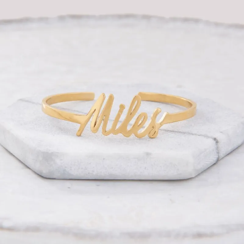 Custom Signature Cuff sold by Capsul Jewelry