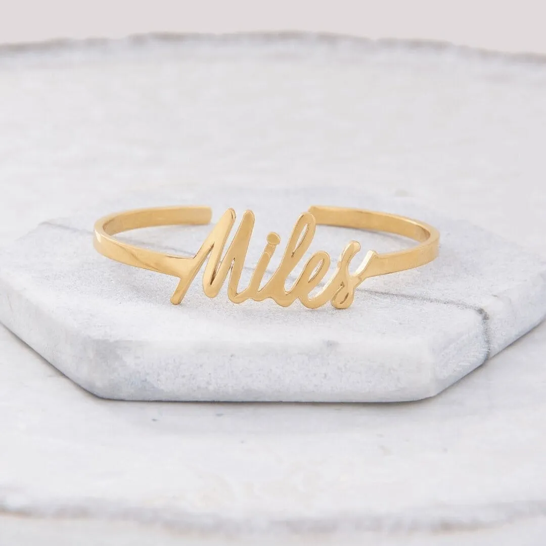 Custom Signature Cuff sold by Capsul Jewelry