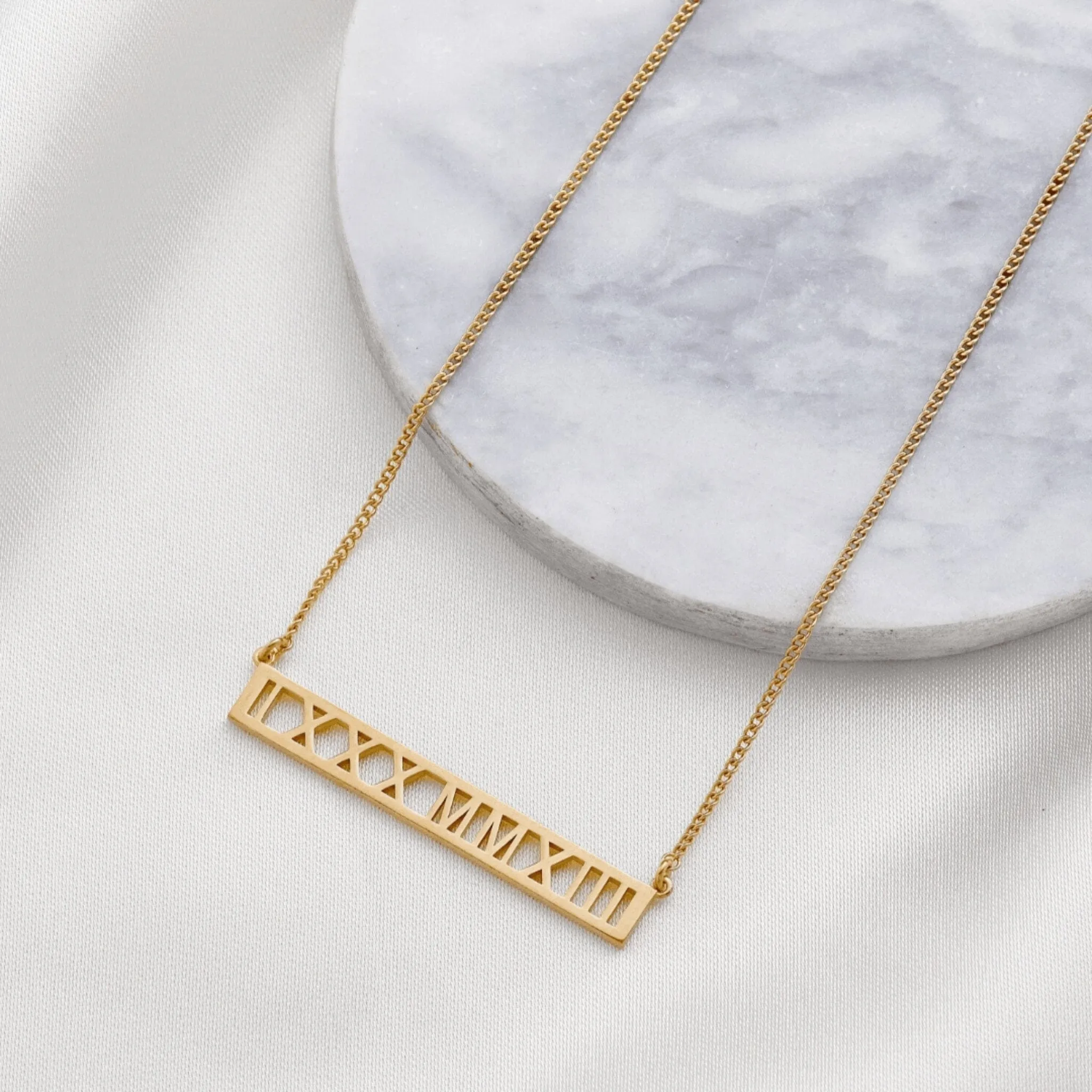 Custom Cut Out Bar Necklace | Personalized Bar Necklace sold by Capsul Jewelry