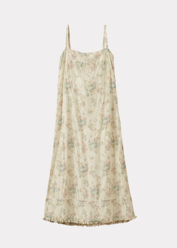 WOMEN'S A-LINE SLIP DRESS - BLUE ROSE PRINT sold by Caramel