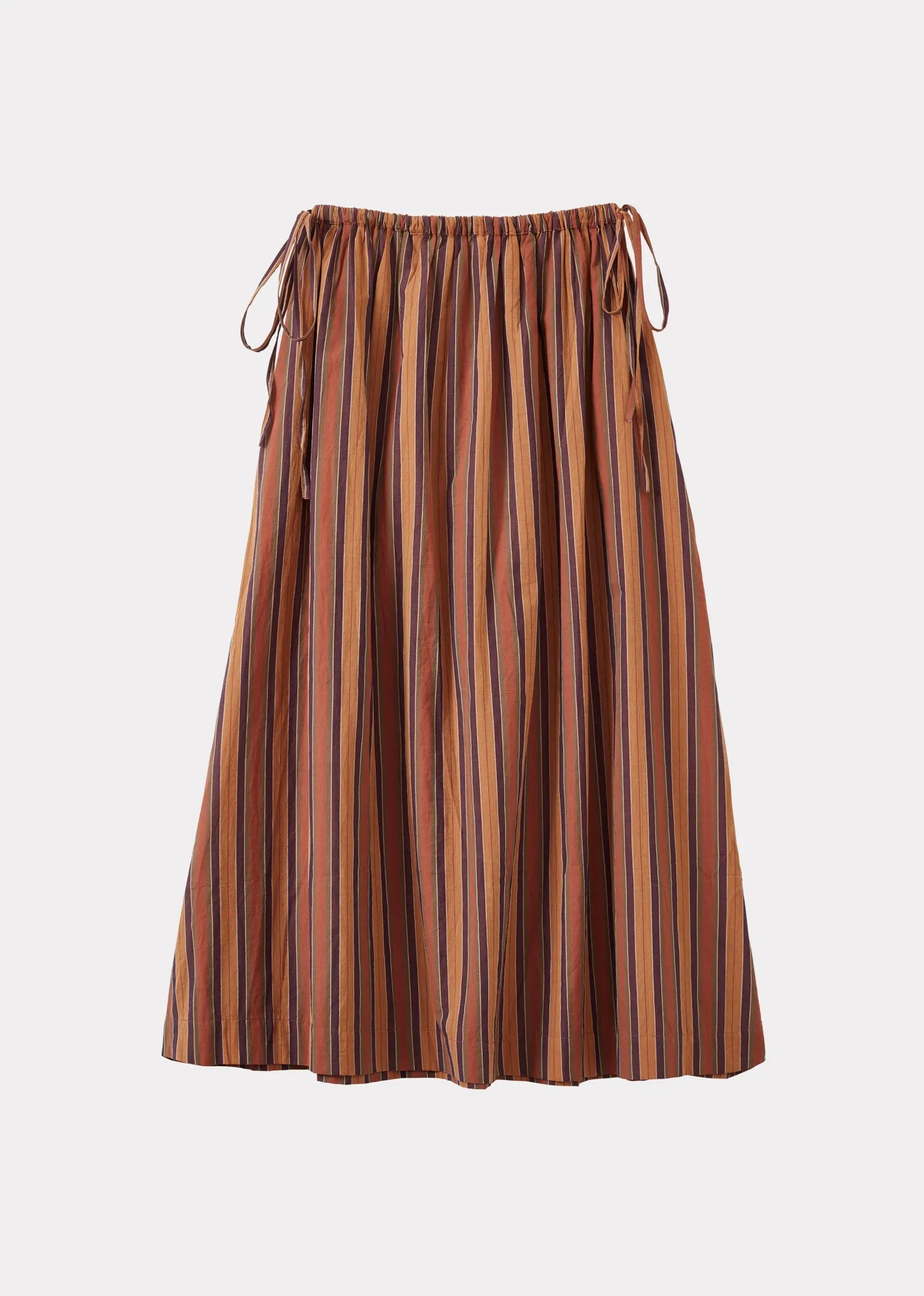 WOMEN'S DRAWSTRING FULL SKIRT - BROWN MULTI-STRIPES sold by Caramel product image thumbnail 3