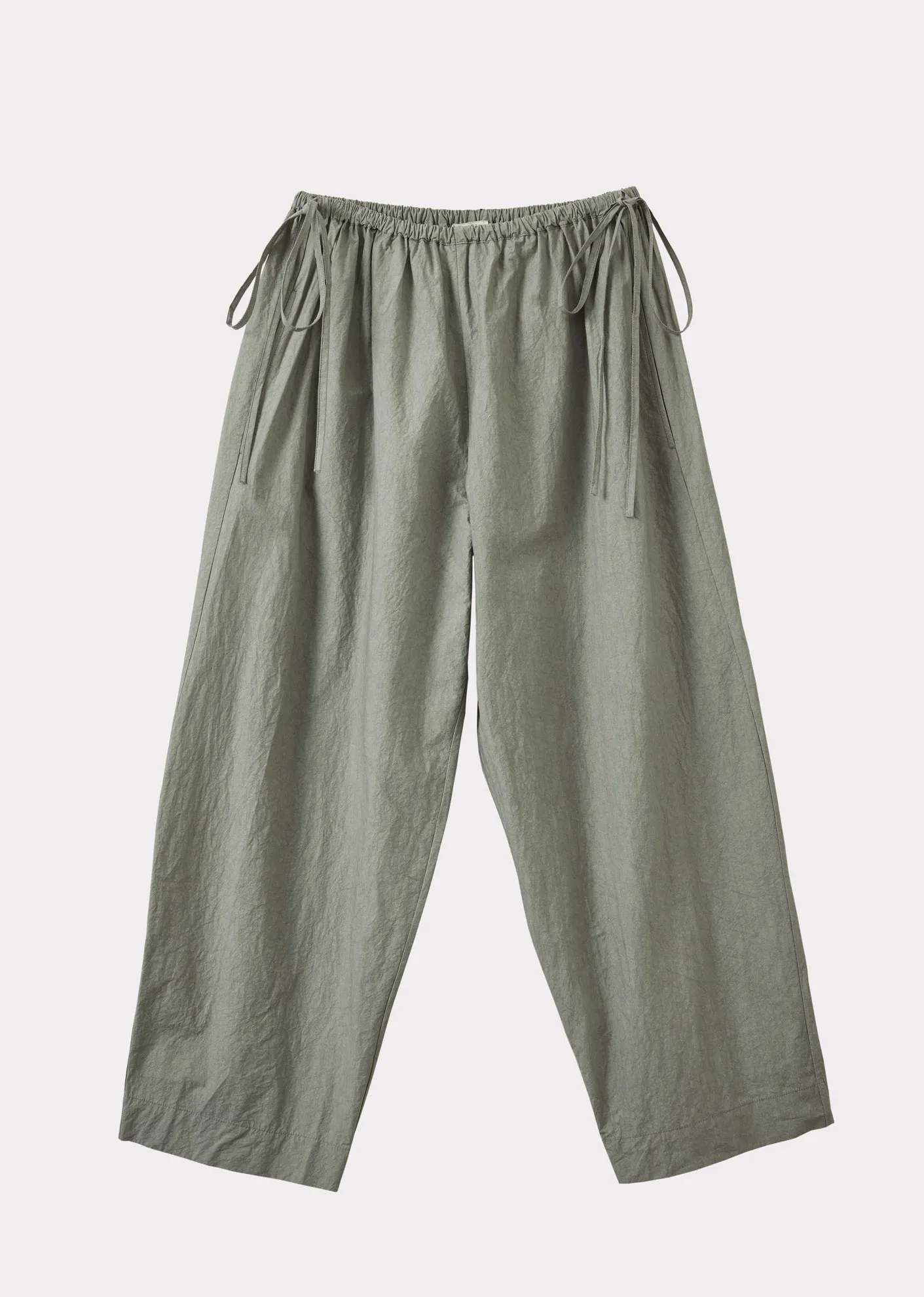 WOMEN'S TIE-DETAIL TROUSERS - GREY / GREEN sold by Caramel