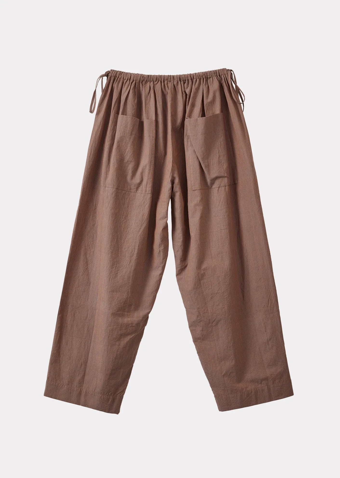 WOMEN'S TIE-DETAIL TROUSERS - BROWN / BLACK STRIPES sold by Caramel product image thumbnail 3