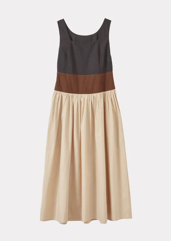 WOMEN'S PANELLED DRESS - BLACK/BROWN/BEIGE sold by Caramel